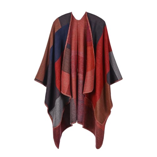 Women's for Shawls and Wraps Shawl Scarf Double-Sided Knit Large Cape Cardigan Sweaters Open Poncho