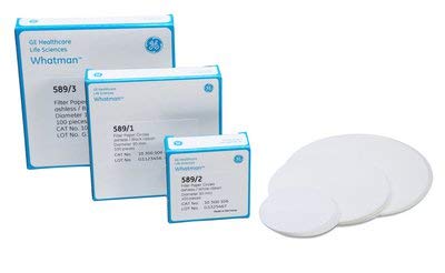 GE Healthcare 10300045 Whatman Quantitative Filter Paper for Coarse Precipitate Retention, Ash Less, Grade 589/1, Folded, Circle, 150 mm Diameter (Pack of 100)