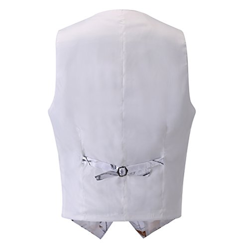 Mens Camouflage Vests for Wedding Groom Camo Prom Vest (Large, White Camo 3Pack)2