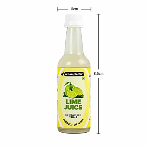 Image of Urban Platter Lime Juice Concentrate in Glass Bottle, 190ml [Equivalent of 25 Green Limes!]