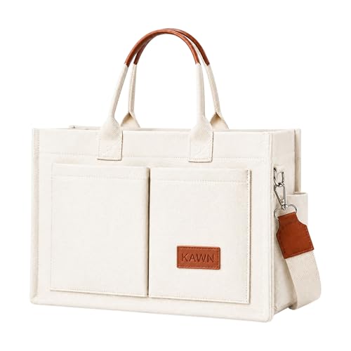 Image of Kawn Large Canvas Tote Bag for Women hobo Shoulder Bag with Zipper Multi-Pocket Satchel bag Crossbody Bag with Detachable Strap Everything Everyday Handbags for Office, College and Travel