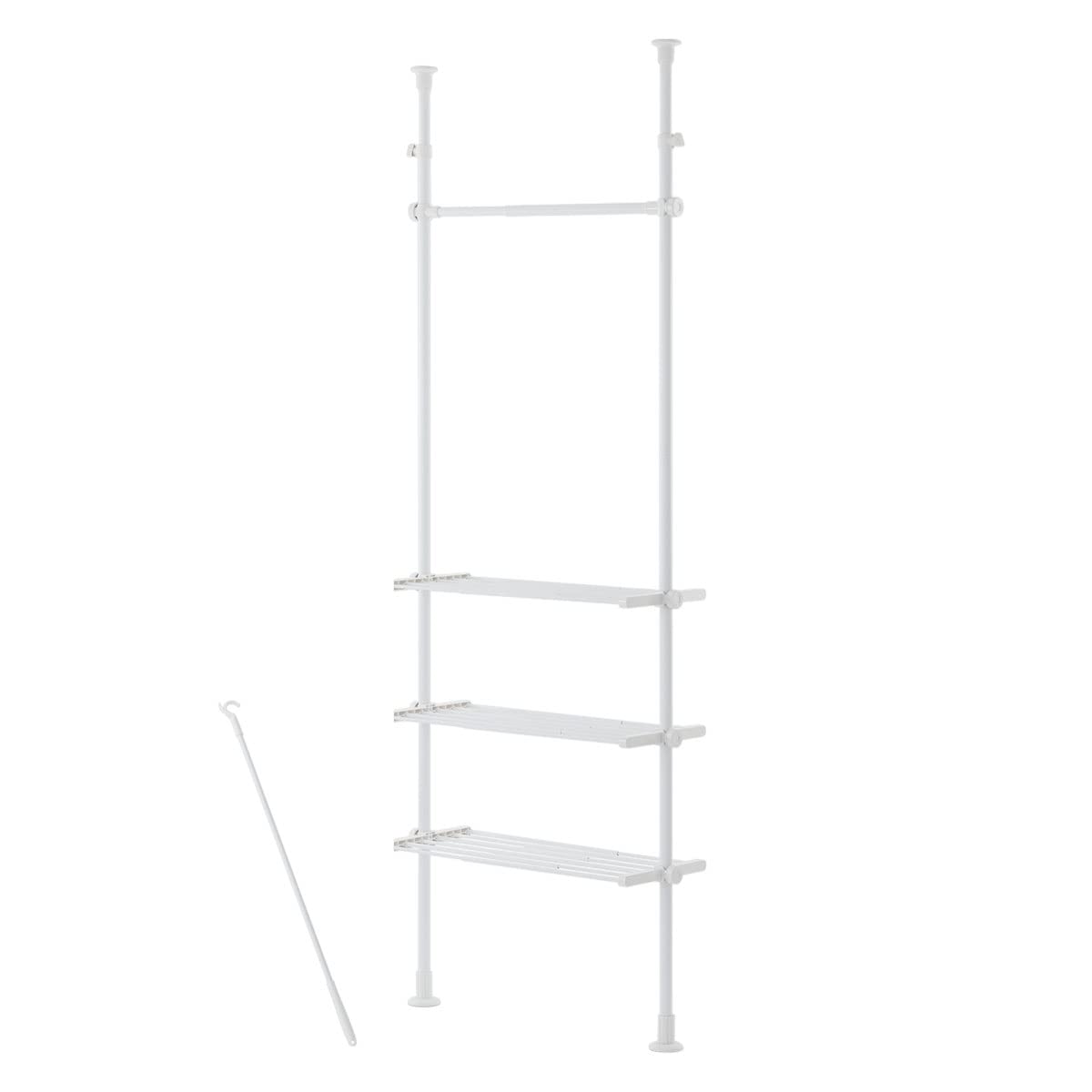 Amazon｜ぼん家具 ランドリーラック 突っ張り ラック 幅52～81cm