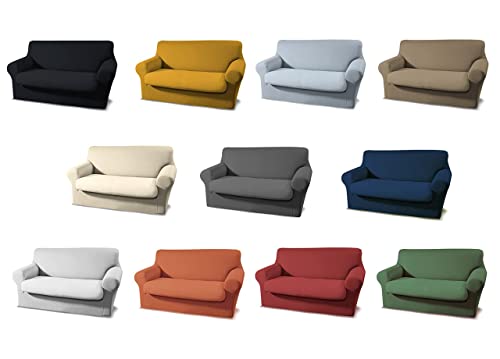 Housse de canapé extensible couleur unie lavable modèle magique
