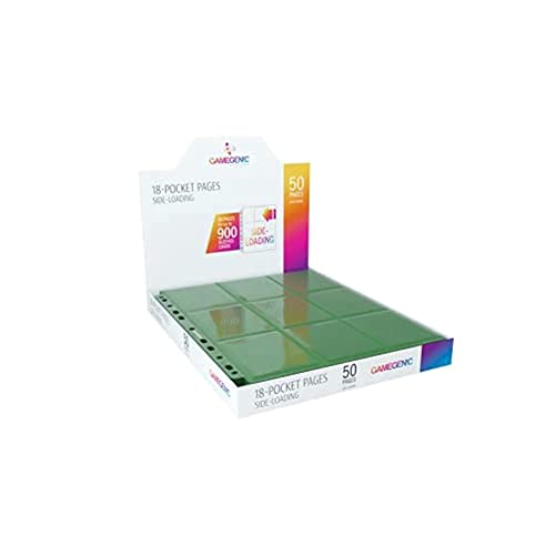 18-Pocket Pages feuilles de protection vertes Gamegenic par 50
