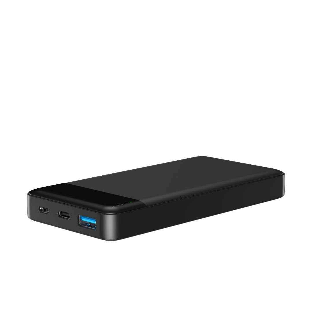 WE Batterie de Secours, Power Bank, 10 000 mAh, 1 Port USB-A 18W +1 Port USB-C 20W, Charge Rapide, Charge Induction 15W sans-Fil certifié Qi, Coloris Noir