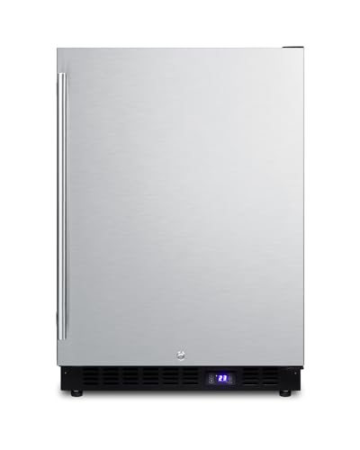 Summit 24” Freezer with Ice Maker, Built-in Outdoor Freezer, 4.7 cu.ft. Capacity, Stainless Steel- SPFF51OSIM on Fridge.com