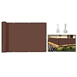 Aiwi Space 3.3'x16' 100% Solid Non-See-Through Privacy Fence Panel, Garden Privacy Fence, Full Privacy Protect for Balcony, Backyard,Porch, Railing and Pool, Brown