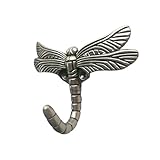 Esthétique moderne et raffinée : orné d’un charmant motif de libellule à la finition argent antique, ce crochet mural embellit votre intérieur en y apportant une touche artistique subtile