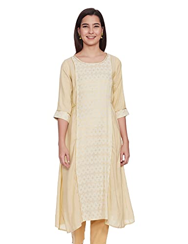 Image of Aurelia Women Striped Rayon A-Line Kurta