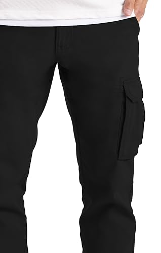 Westace Mens Cargo Trousers Work Wear Combat Safety Cargo 6 Pocket Full Pants Size 32-44 (34W / 32L, Black) - 5