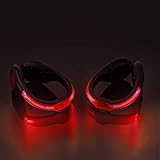 SLDHR LED Shoes Clip Lights USB charging for Night Running Gear, Color Changing RGB Strobe and Steady Color Flash Mode, Safety Clip Lights for Running, Jogging, Walking, Biking(One Pair) (red)