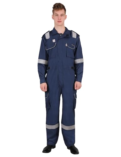 CLUB TWENTY ONE Inherent Fire Resistant Aramid 93/5/2 Premium IFR Coverall Suit for Men, Workwear FR Suit (Size - Large) Color - Royal Blue