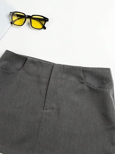 WDIRARA Women's Low Waist Corduroy Straight Streetwear Mini Skirt with Pockets3