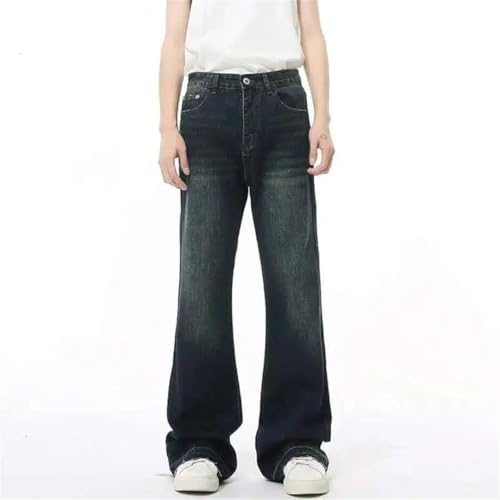 Men's Denim Pants Solid Color Slim Korean Flared Trousers Straight Leg Jeans2