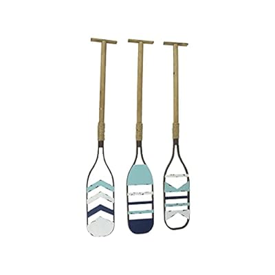 Mayrich Set of 3 Wood Metal Decorative Boat Paddle Hanging Wall Decor Nautical Art, Multicolor, One Size 31u yC3WfOL. SS400