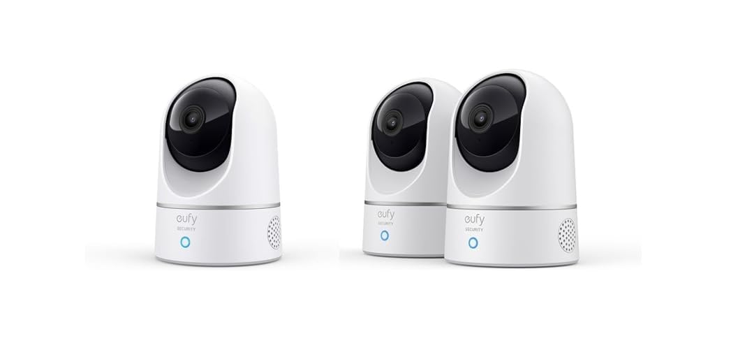 eufy Security Indoor Cam E220, 2erPack, Indoor Cam E220,2K Überwachungskamera Innen, WLAN, Schwenkbar, mit Nachtsicht, Personen- & Haustiererkennung