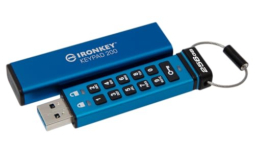 IronKey Keypad 200 Drive flash Type-A USB--stick met hardwareversleuteling FIPS 140-3 niveau 3 (aangevraagd) met XTS-AES 256-bits hardwareversleuteling- IKKP200/256GB