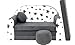 Produktbild Pro Cosmo Kindersofa Bettfunktion 3in1 Sofa + Gratis Polsterhocker und Kissen Kindermöbel Set - AC1 Grau Sterne 168 x 98 x 59cm