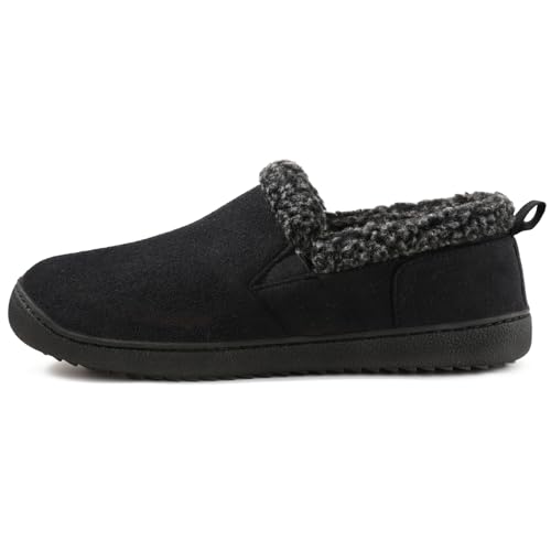 Image of Zizor Men's Warm Slippers Suede Memory Foam Loafer House Shoes