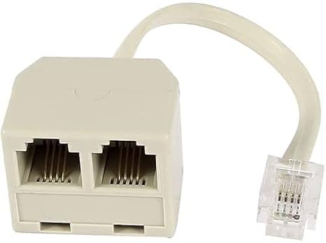 CABLEPELADO Bifurcador de telefono RJ11 con Cable Blanco