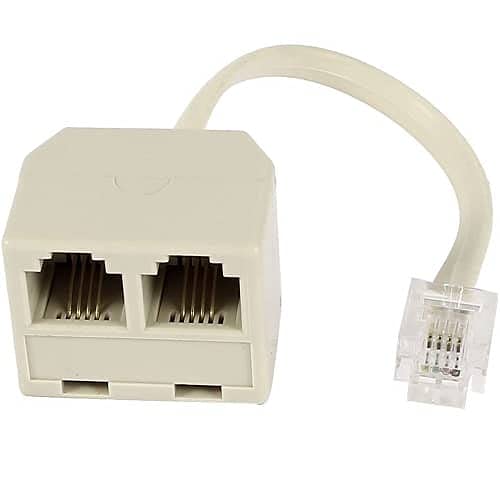 Adattatore Splitter RJ11 Maschio - Biforcatore Per Telefono Con Cavo 16cm (2 Pezzi)