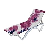 QINGZY Schonbezug für Gartenliege, 75x210cm Frottee Liegenauflage, Handtuch für Sonnenliege, Strandliegen Bezug Mikrofaser, Praktisches Strandtuch für Schwimmbäder, Strände, Garten (B)