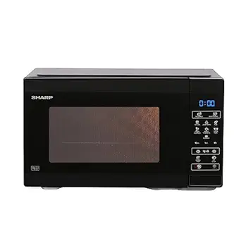 SHARP 20L Solo Microwave Oven (R220KNK/2023, Black, Ceramic Cavity, Digital Display, One-Touch Start)