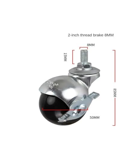Roulettes pivotantes de 2 pouces avec frein bronze pour canapé et table basse, lot de 4 - 3