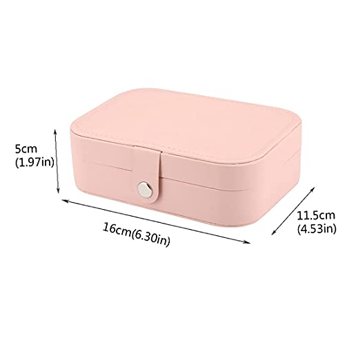 Image of TRODANCE Jewelry Travel Case,Small Travel Jewelry Organizer, Portable Jewelry Box Travel Storage Organizer Portable Display Storage Box For Rings Earrings Necklaces Gifts (Small-Pink)