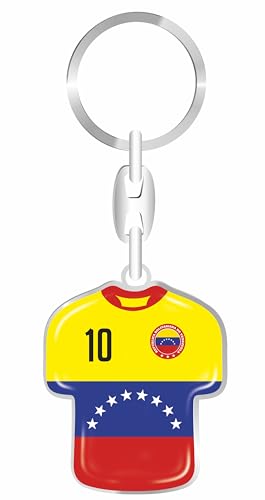Ya en mundofriki.es: daged Venezuela - Llavero con diseño de camiseta (revestimiento de resina, efecto 3D y pegatina práctica), multicolor, 90 mm