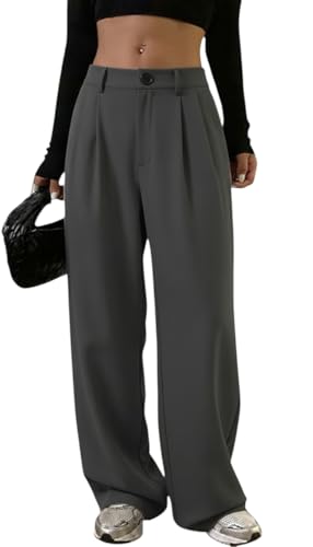 Image of OOMPH! Women's High-Waisted Pant | Wide Leg Trousers | Korean Style Stretchable Trouser