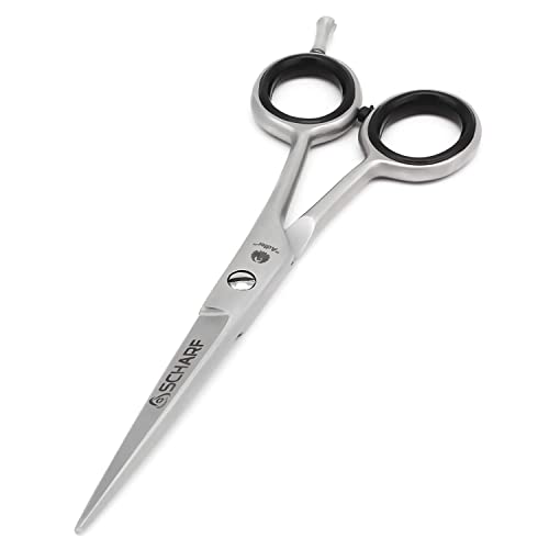 SCHARF STAHL® Profi Bartschere Haarschere für Vollbart, Schnurrbart Kompakt 11cm | Mit Mikroverzahnung | scharfer und präziser Schnitt |zum Trocken- und Nass Schneiden Cover
