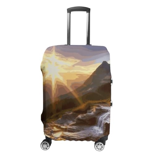 Mountain Sunrise Landscape Luggage Covers Tsa Approved Suitcase Cover Elastic Washable Luggage Sleeve Carry on Cover Protector Anti-Scratch Suitcase Protector Fits 19-30 Inch Case(M)