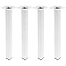 PrimeMatik - Gambe Quadrato. Piedini da Tavolo per mobili e scrivania in Acciaio Bianco 40cm 4-Pack