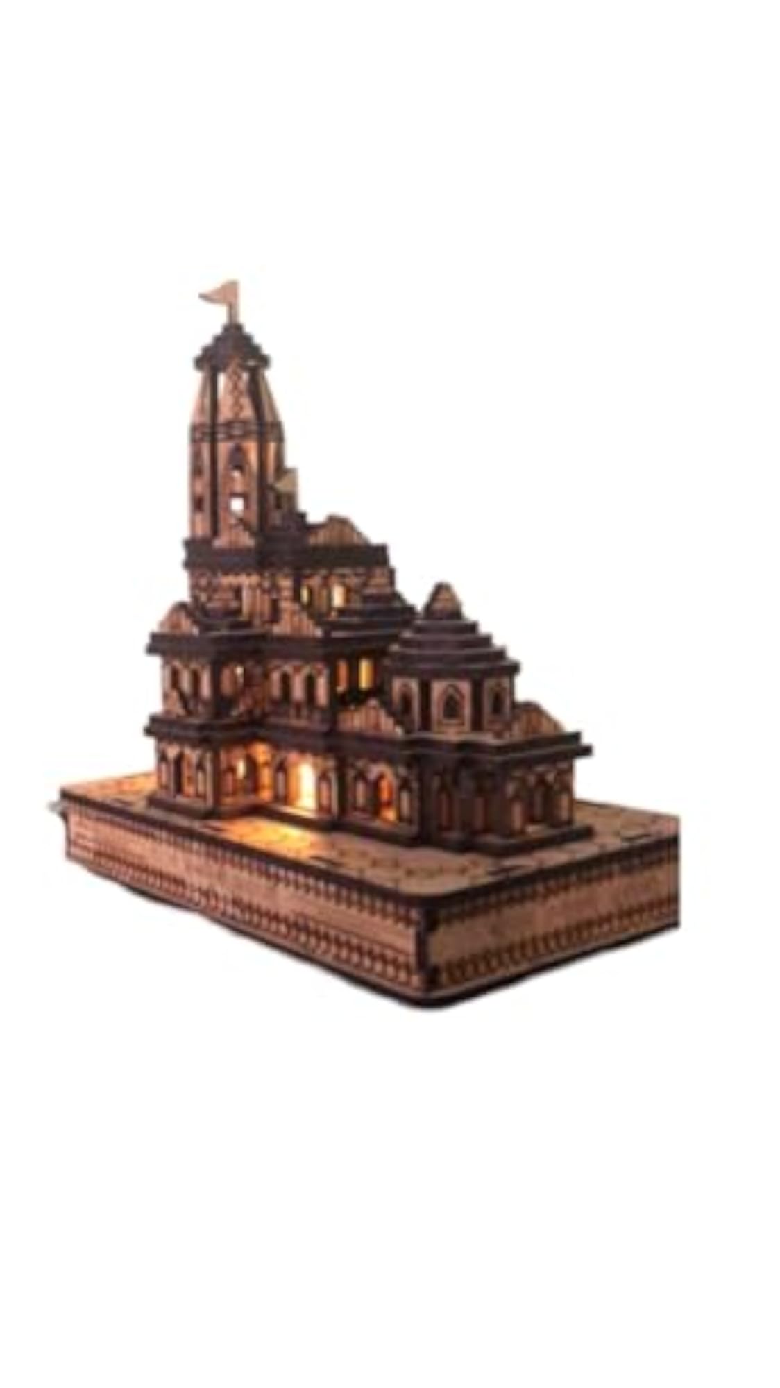 Device of Ram Mandir Ayodhya Sculpture - Wooden Temple Statue Idol