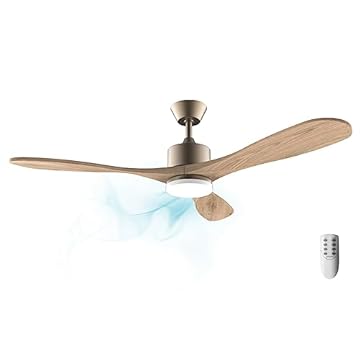 Cecotec Ventilatore da soffitto EnergySilence Aero 5290 Golden Pro. 35 W con motore DC e 52” e luce LED, 5 velocità di funzionamento, altezza di 15 cm o 25 cm, funzione estate/inverno