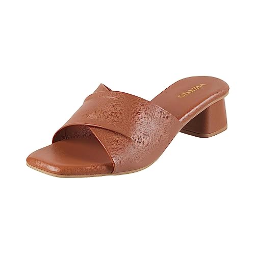 Metro Women's Faux Leather Formal Block Heel Fashion Sandals