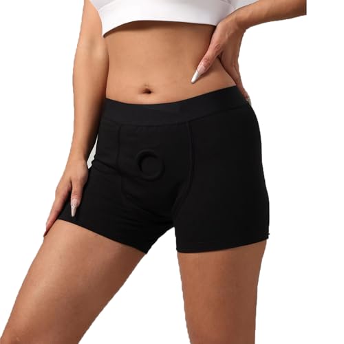 QMROCHE Harness Pants Strapless Underpants for Men Women Couples Unisex Briefs-Black