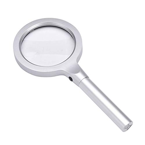 GHCXY Educational Hobby Magnifiers,10 Times Magnifier Handheld Portable Magnifying Glass with Light