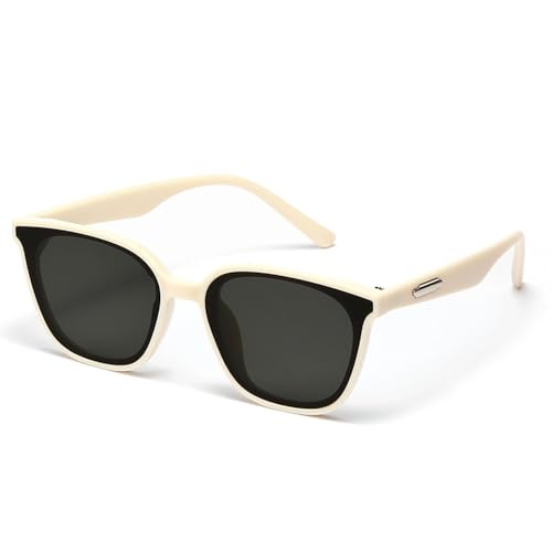 Women's Sunglasses Anti UV400 Yellow Glasses Men Rectangle Frame