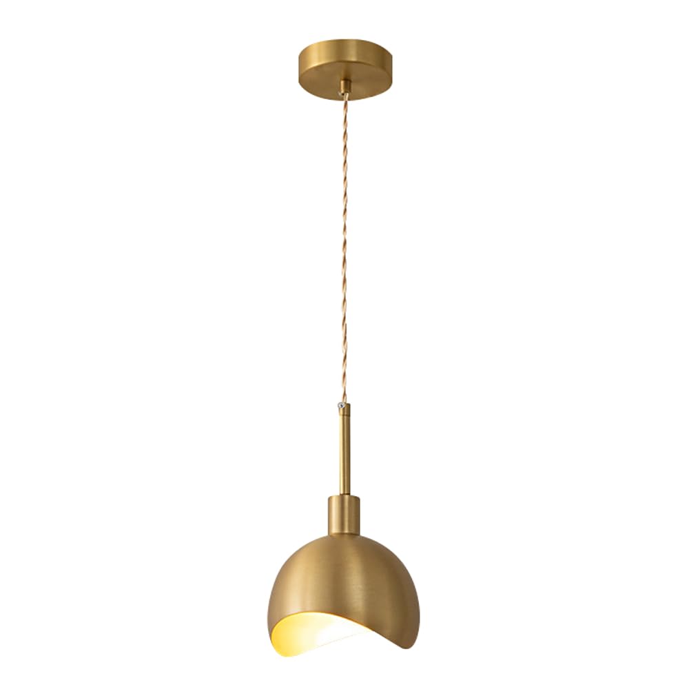Lampada a sospensione in rame con sorgente luminosa E14