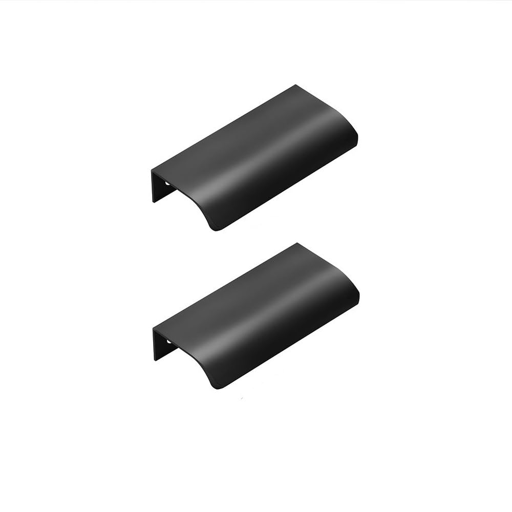 Milano Black Finger Pull Bathroom Furniture Drawer Cupboard Cabinet Handles - Pack Of 2