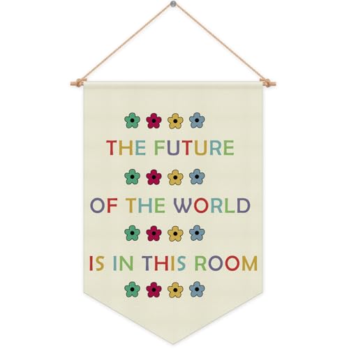 Inspirational Kids Quote Wall Decor Hanging Pennant Flag Banner Motivational Gift for Kids Bedroom Playroom Nursery Girl Boy Teen Wall Sign Decor Christmas Birthday Gift Cotton Linen