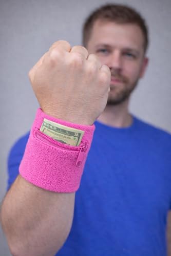 Image of Suddora Zipper Wrist Pouch - Sweatband /Wristband Wallet for Keys, ID, Cards, Cash