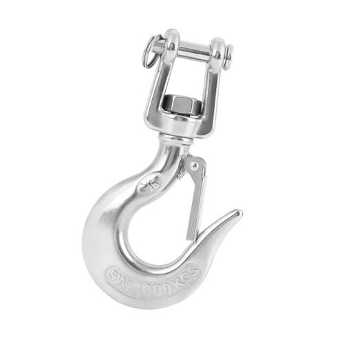 304 Stainless Steel Rotating Lifting Hook with Latch, 360 Degree Rotation for Machine Lifting, 650Kg/1000Kg (1000kg)