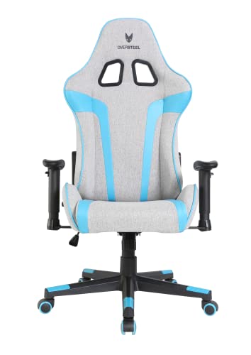 ULTIMET Sedia da gaming professionale, tessuto traspirante, braccioli 2D, altezza regolabile, schienale reclinabile a 180°, pistone a gas classe 3, fino a 120 kg, colore Grigio/Blu - Sedia gaming - Immagine 6