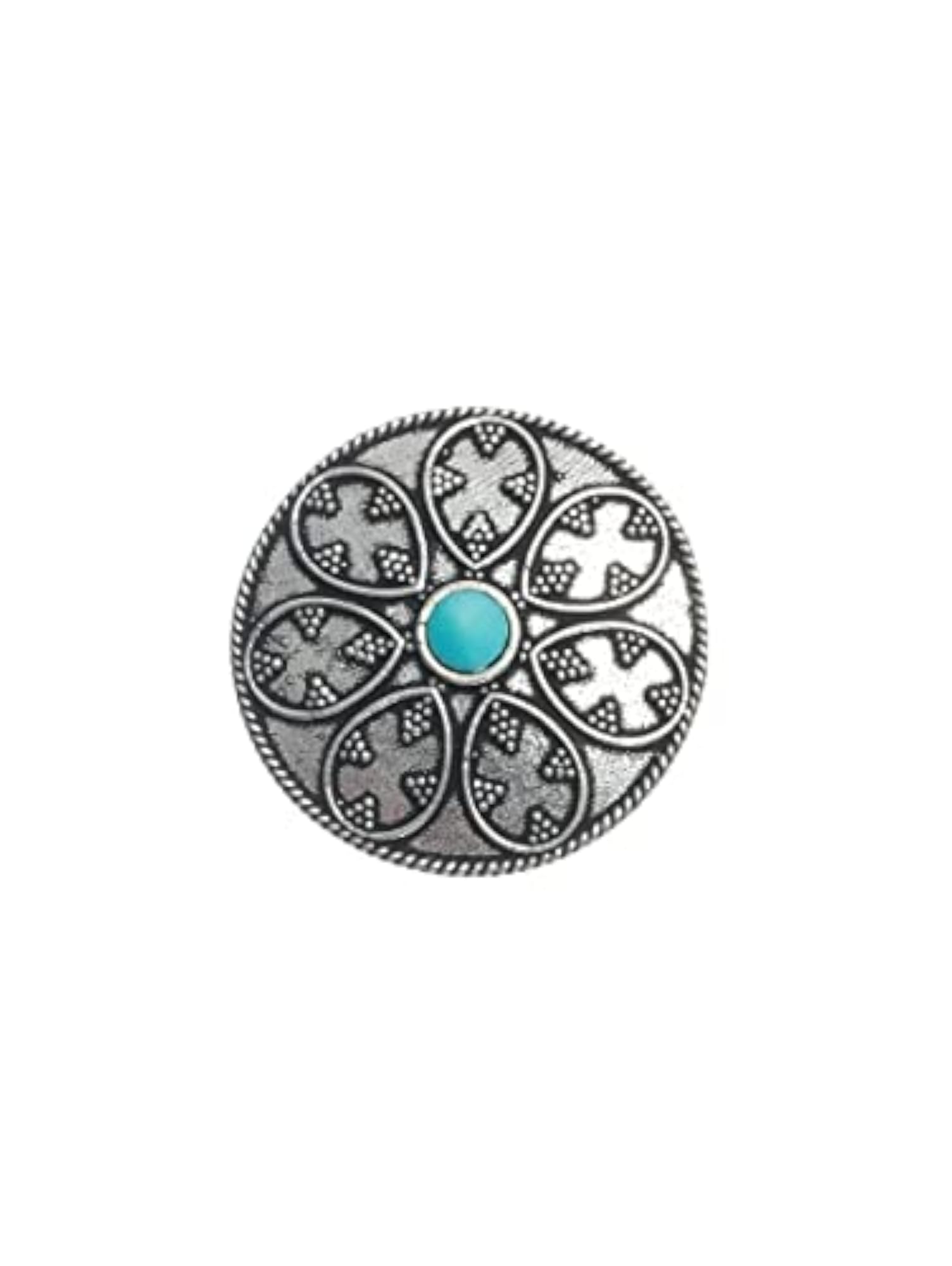 Oxidised Silver-Plated Blue Stone-Studded Finger Ring for Women