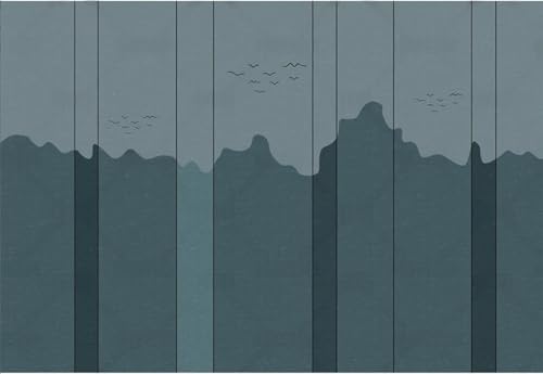 Papier peint panoramique 3d moderne bleu art géométrique - 5
