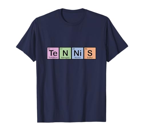 Fun Tennis Player Gift Idea | Tennis Spelled Using Elements T-Shirt