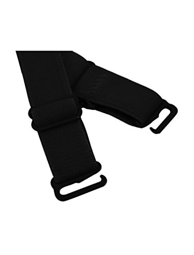 Allegra K Women Adjustable 1.5cm Elastic Band Bra Straps 2 Pairs Black2